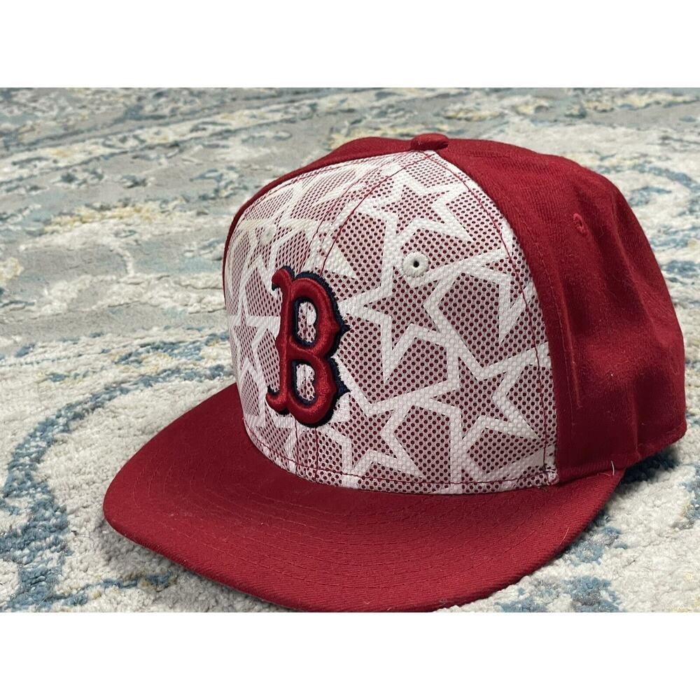 Boston Red & White New Era 7 1/8 Fitted Cap Hat